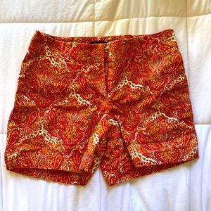 Orange Paisley Shorts